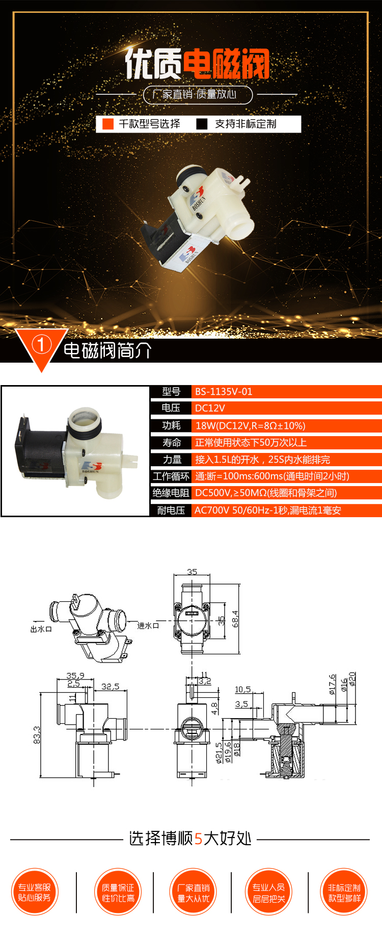洗衣機(jī)進(jìn)水電磁閥BS-1135V-01 洗衣機(jī)進(jìn)水電磁閥BS-1135V-01
