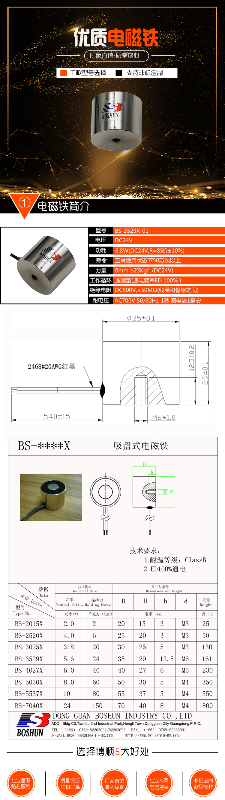 空調電磁鐵 BS-3529X-01