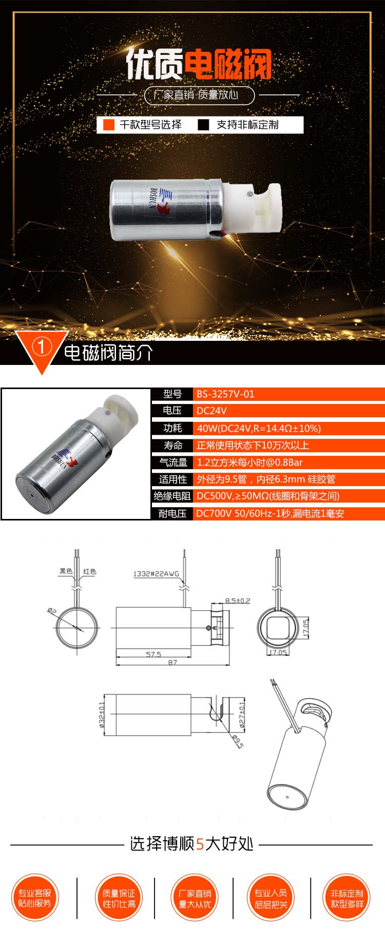  BS-3257V-01醫療設備夾管閥